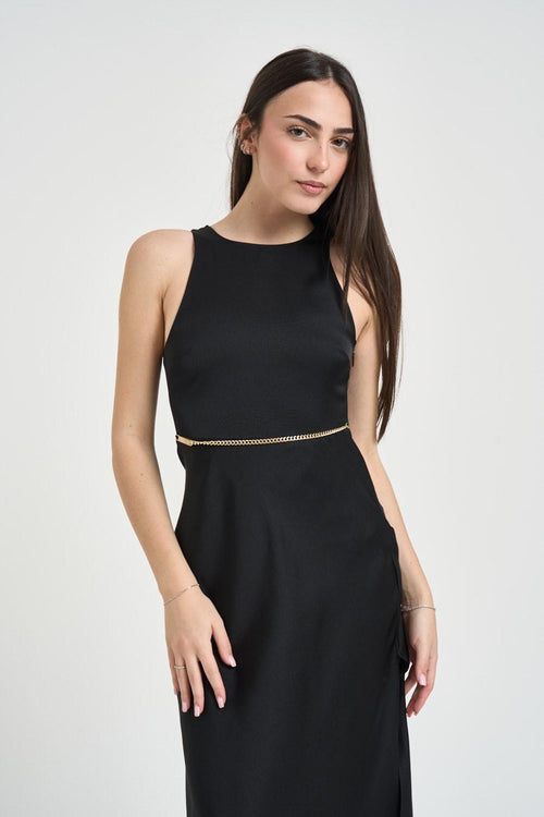 Abito donna con spacco nero - 2