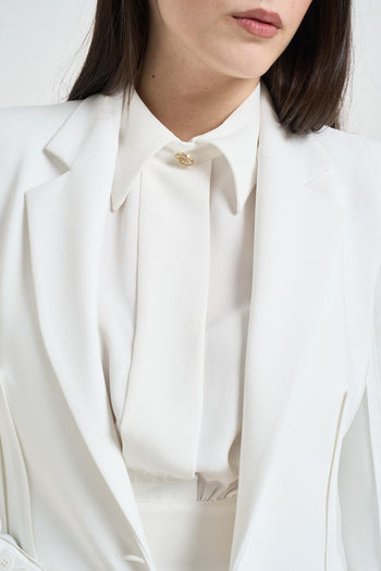 Giacca donna monopetto bianca - 4
