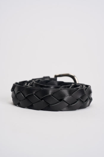 Cintura uomo in pelle intrecciata nera - 3