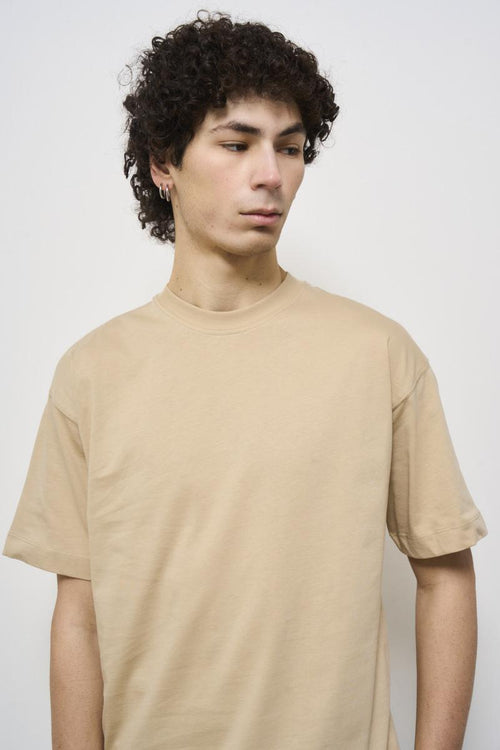 T-shirt uomo girocollo beige - 2