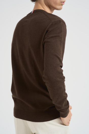 Maglia uomo girocollo cotone e cashmere marrone - 4