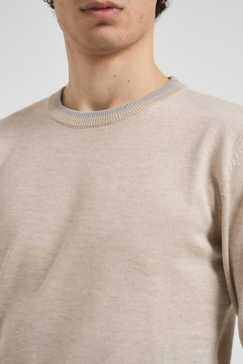 Maglia uomo girocollo beige - 2