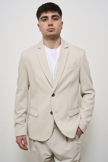 Beige single-breasted men's jacket - 3