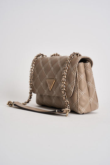 Borsa donna matelassé a tracolla tortora - 4