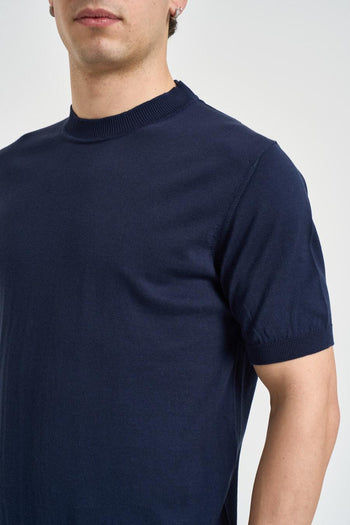 T-shirt uomo in maglia blu - 3