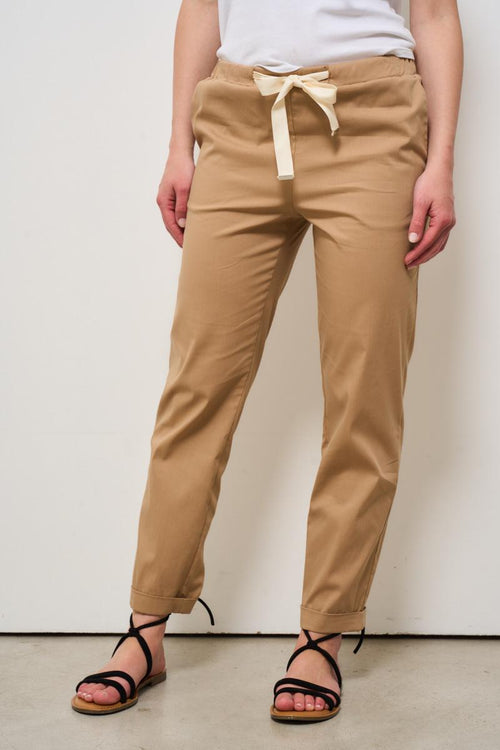 Pantalone donna regular cammello - 2
