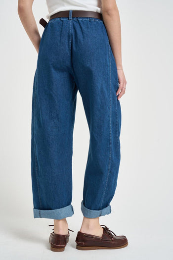 Jeans donna balloon in denim blu - 3