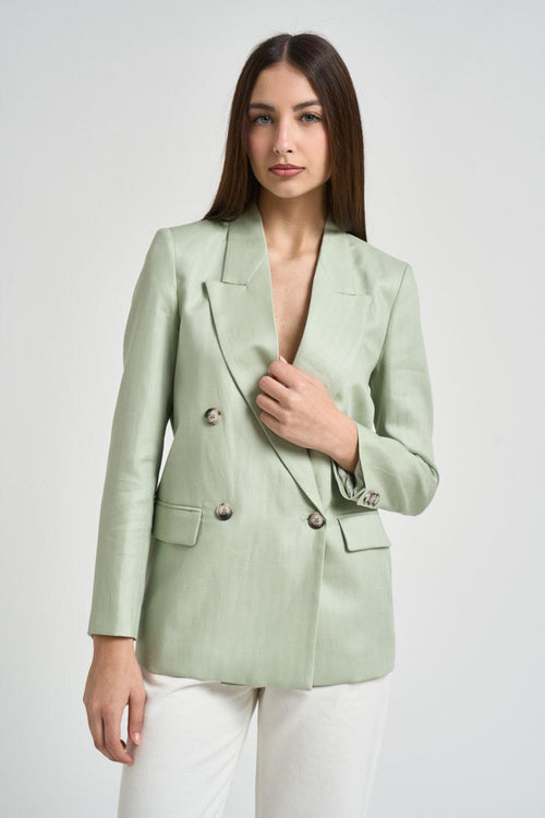 Giacca donna doppiopetto verde pastello