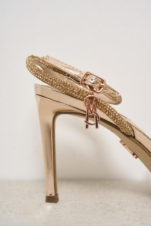Women's sandal with heel and crystals - 2