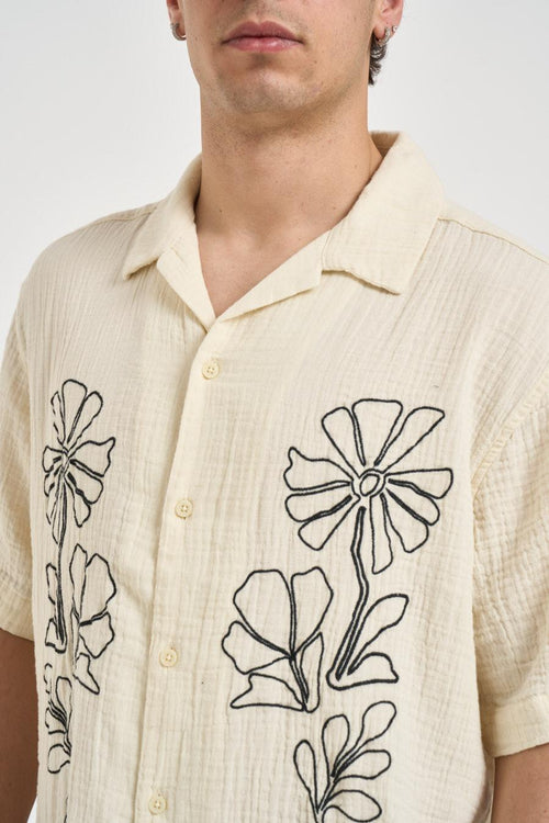 Camicia uomo con ricami panna - 2