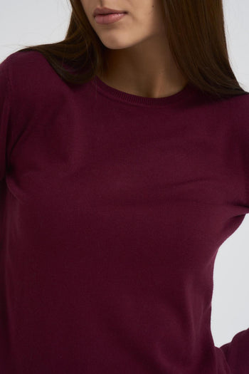 Maglia donna girocollo bordeaux - 3