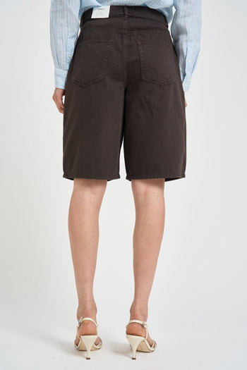 Bermuda donna in denim moro - 4