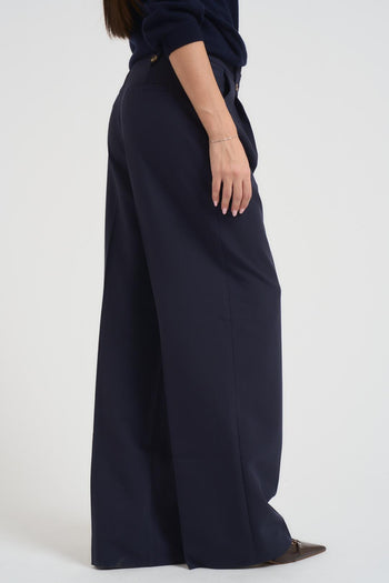 Pantalone donna a palazzo blu - 4