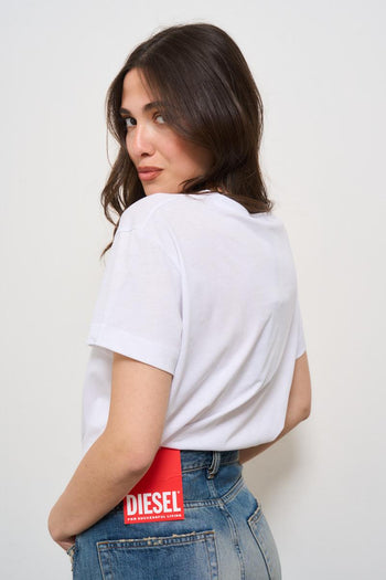 T-shirt donna girocollo bianca - 4