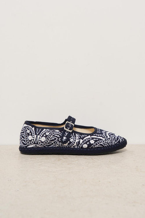 Ballerine donna fantasia bandana blu