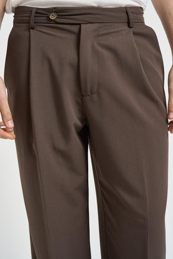 Pantalone uomo con pinces marrone - 4