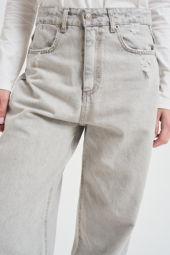 Jeans donna grigio slavato - 4