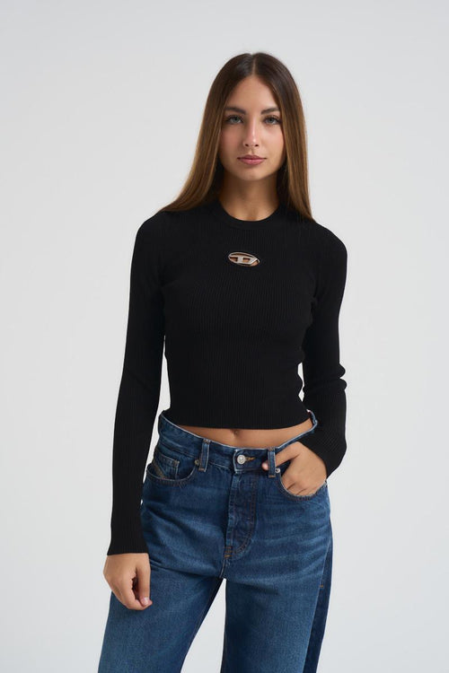 Maglia donna nera dettaglio cut-out - 1