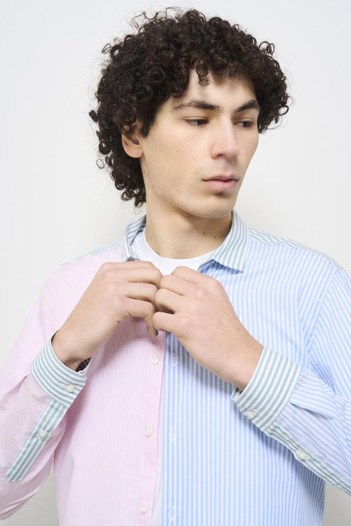 Camicia uomo a righe multicolor - 2