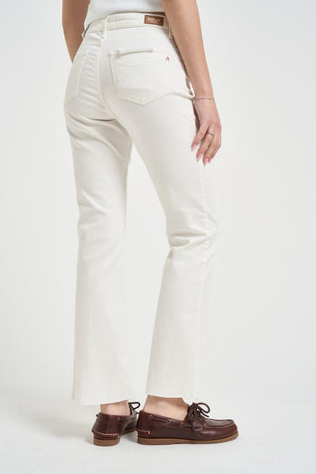 Jeans donna dritto in denim bianco - 4