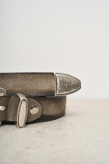 Men's leather and suede belt - 3