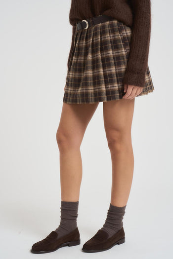 Minigonna donna a pieghe moro - 3