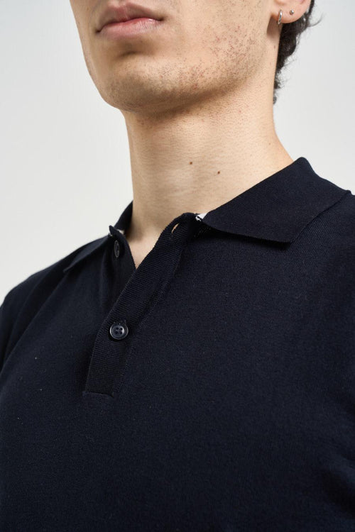 Polo uomo in maglia blu - 2