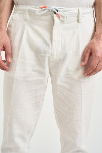 Pantalone uomo in lino bianco - 5