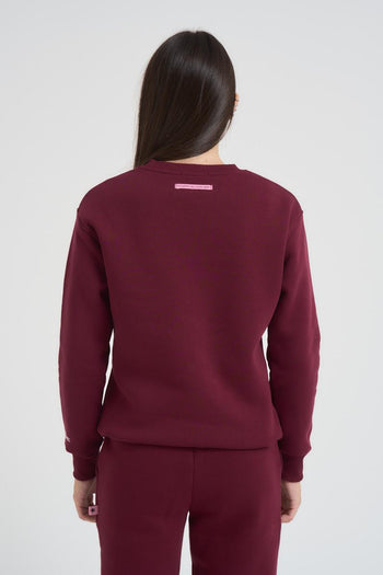 Felpa donna girocollo bordeaux - 4
