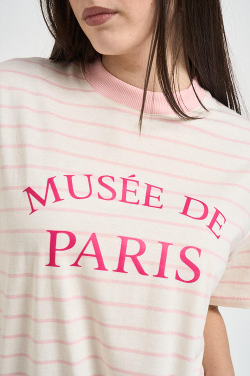 T-shirt donna a righe rosa - 2