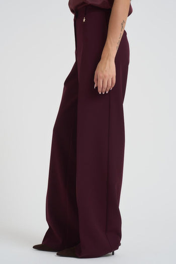 Pantalone donna a palazzo bordeaux - 3