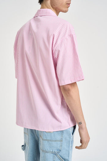 Camicia uomo a righe bianco e rosa - 4
