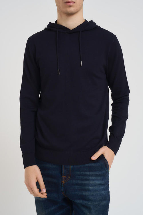 Felpa uomo in maglia blu