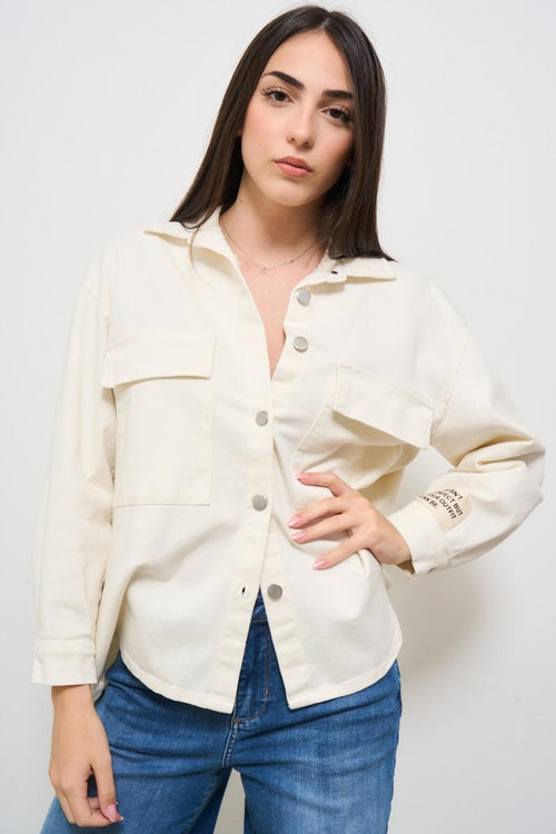 Giubbotto camicia donna panna