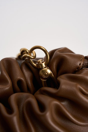 Borsa donna puffer in ecopelle marrone - 5