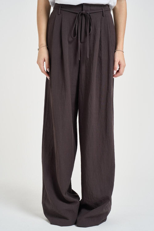 Pantalone donna a palazzo marrone