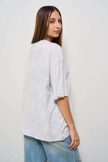 T-shirt donna over grigia - 3