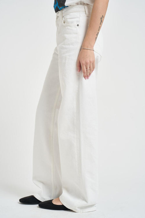 Jeans donna wide leg in denim bianco - 2