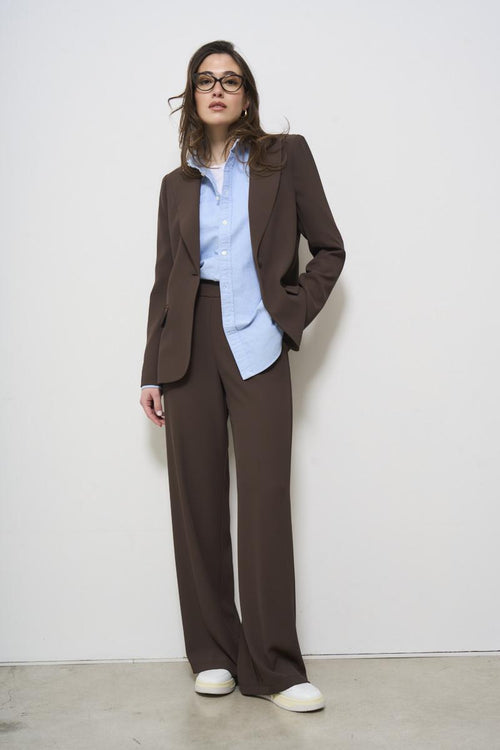 Giacca donna marrone monopetto