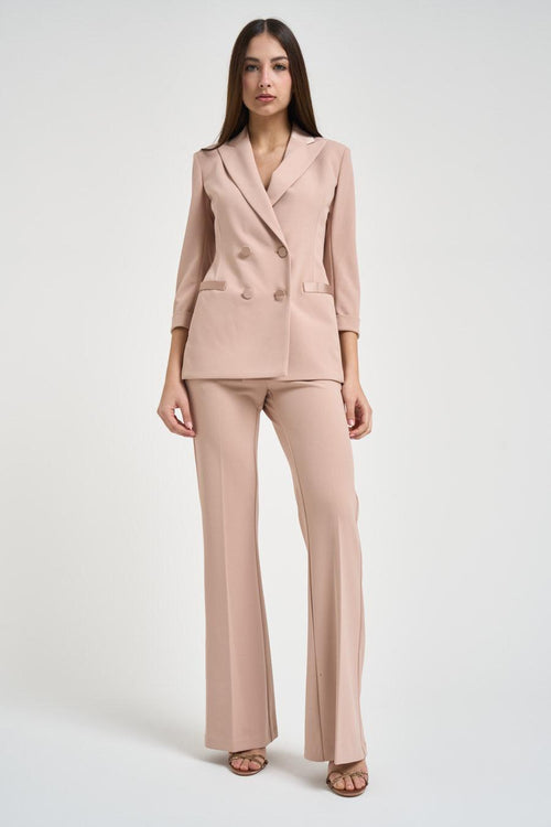 Giacca donna doppiopetto cipria