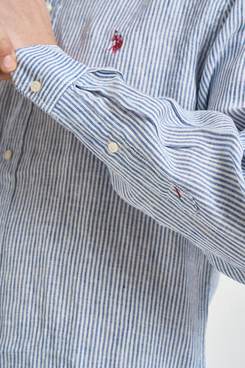 Camicia uomo a righe bianche e azzurre - 3