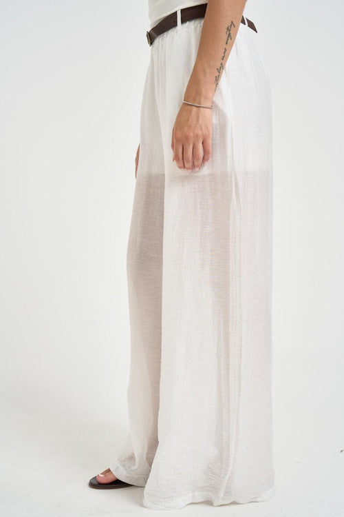 Pantalone donna satinato bianco - 2