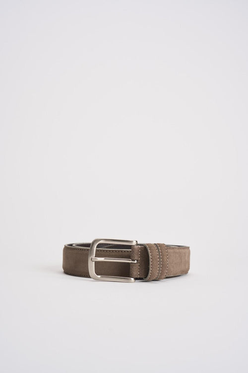 Cintura uomo in suede taupe