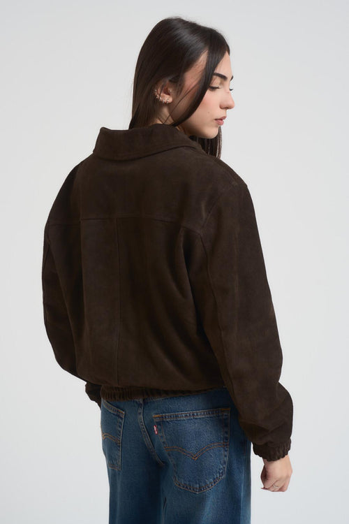 Giacca donna scamosciata moro - 2