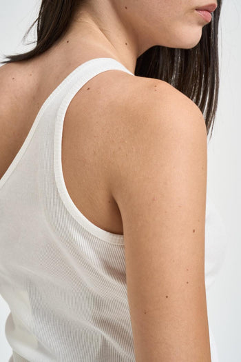 Top donna a costine bianco - 3
