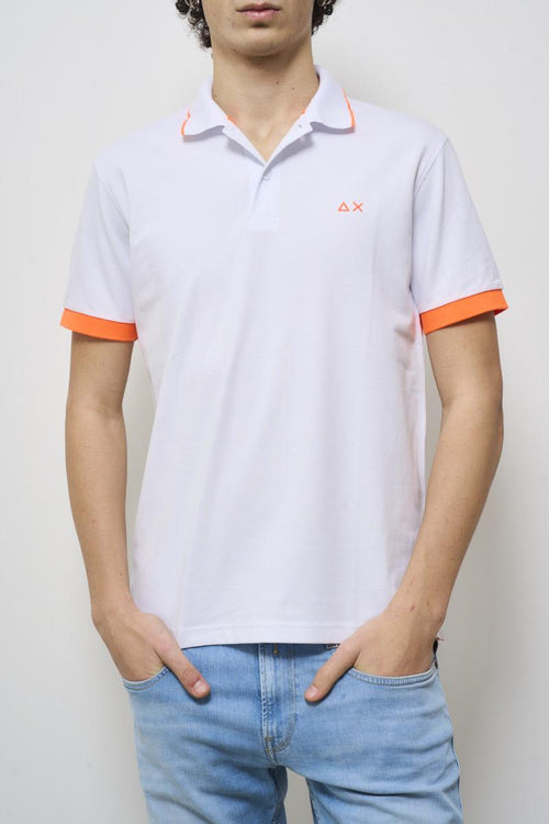 Polo uomo bianca e arancione