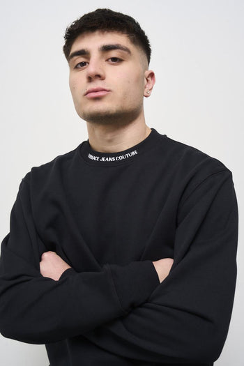 Men's black crewneck sweatshirt - 3