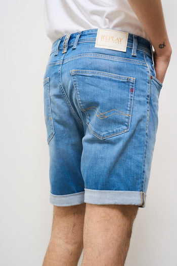 Bermuda uomo in denim medio - 5
