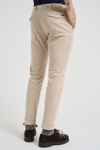 Pantalone uomo skinny a costine beige - 5