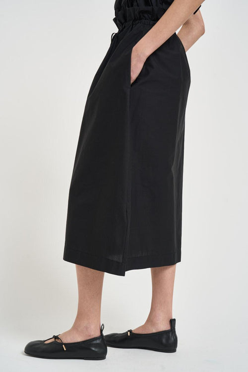 Gonna donna midi in cotone nera - 2